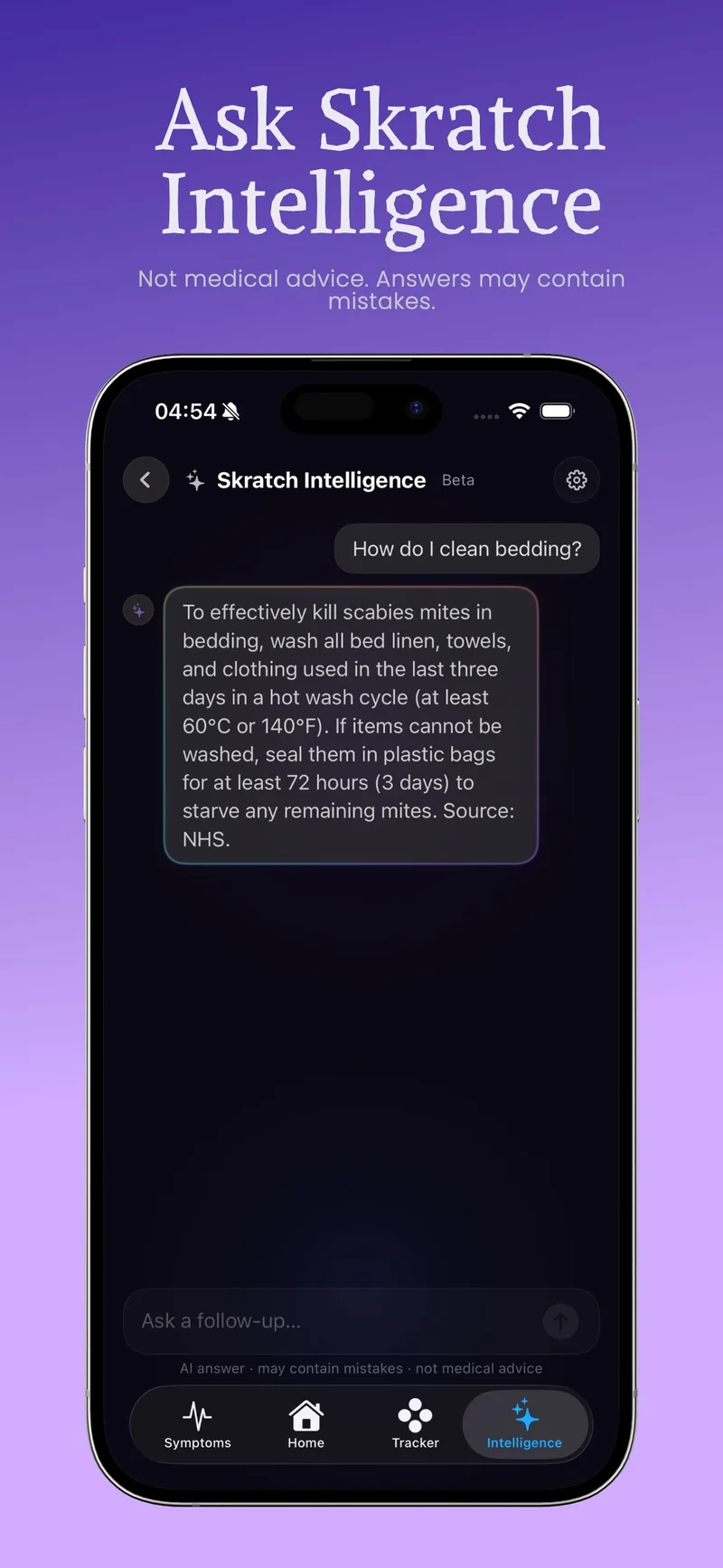 Ask Skratch Intelligence screen